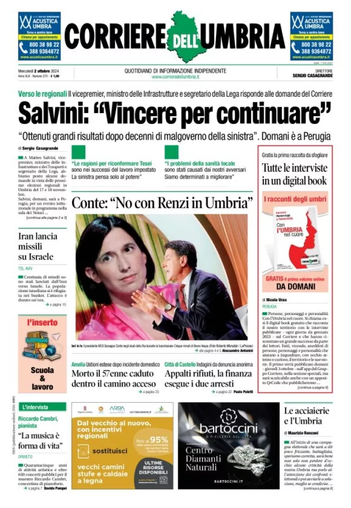 Prima-pagina-corriere umbria-del-2024-10-02